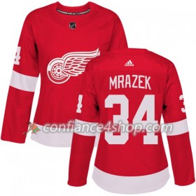 Adidas Maillot de Hockey Detroit Red Wings Petr Mrazek 34 2017-2018 Rouge Authentic - Femme